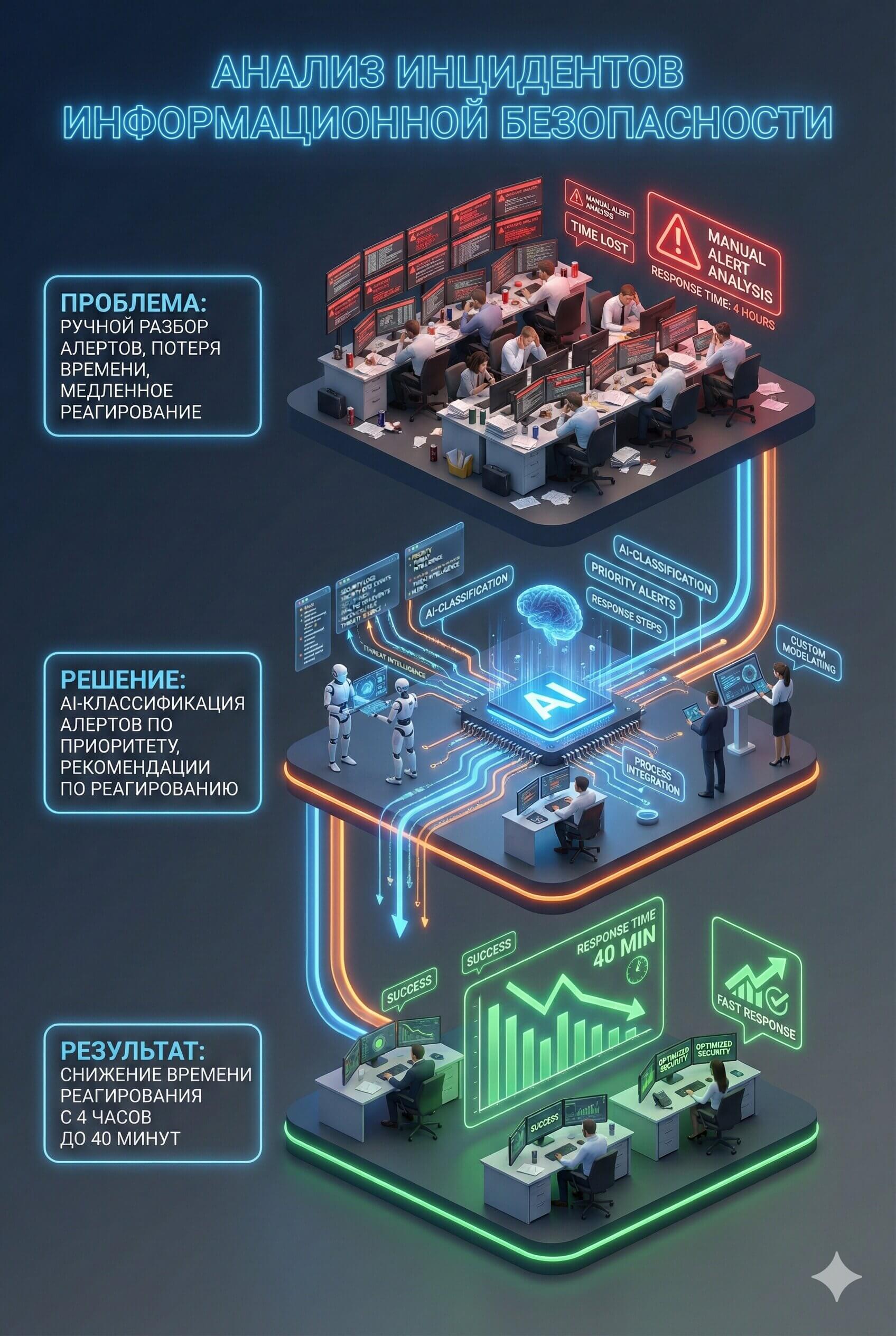 AI-анализ инцидентов информационной безопасности и работы SOC-центра