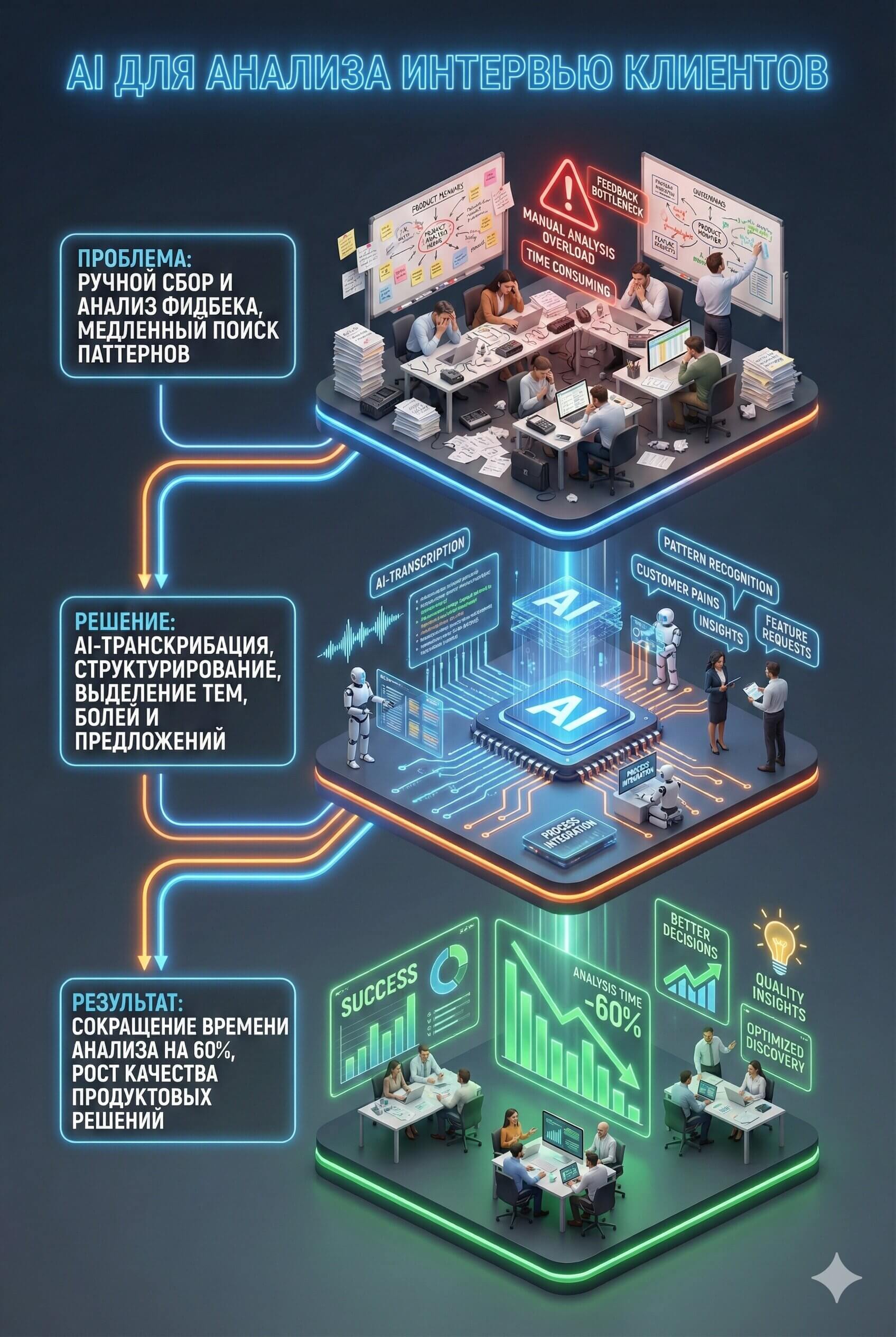 AI-автоматизация анализа глубинных интервью и CustDev-исследований