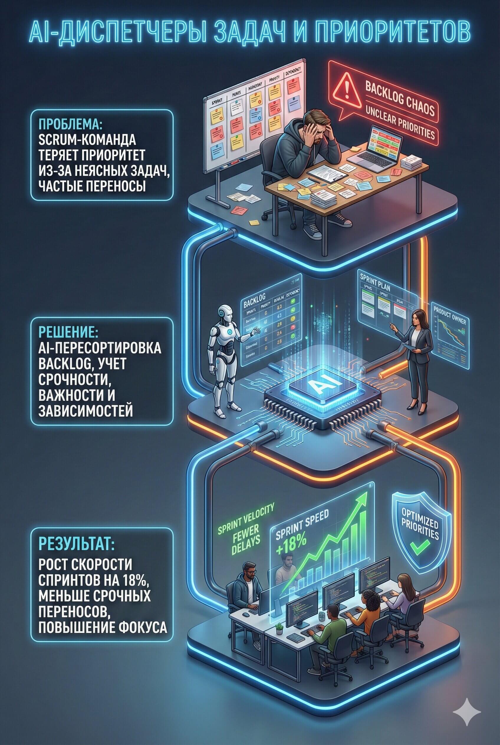 AI-диспетчер приоритизации бэклога и управления задачами (Agile & Scrum)