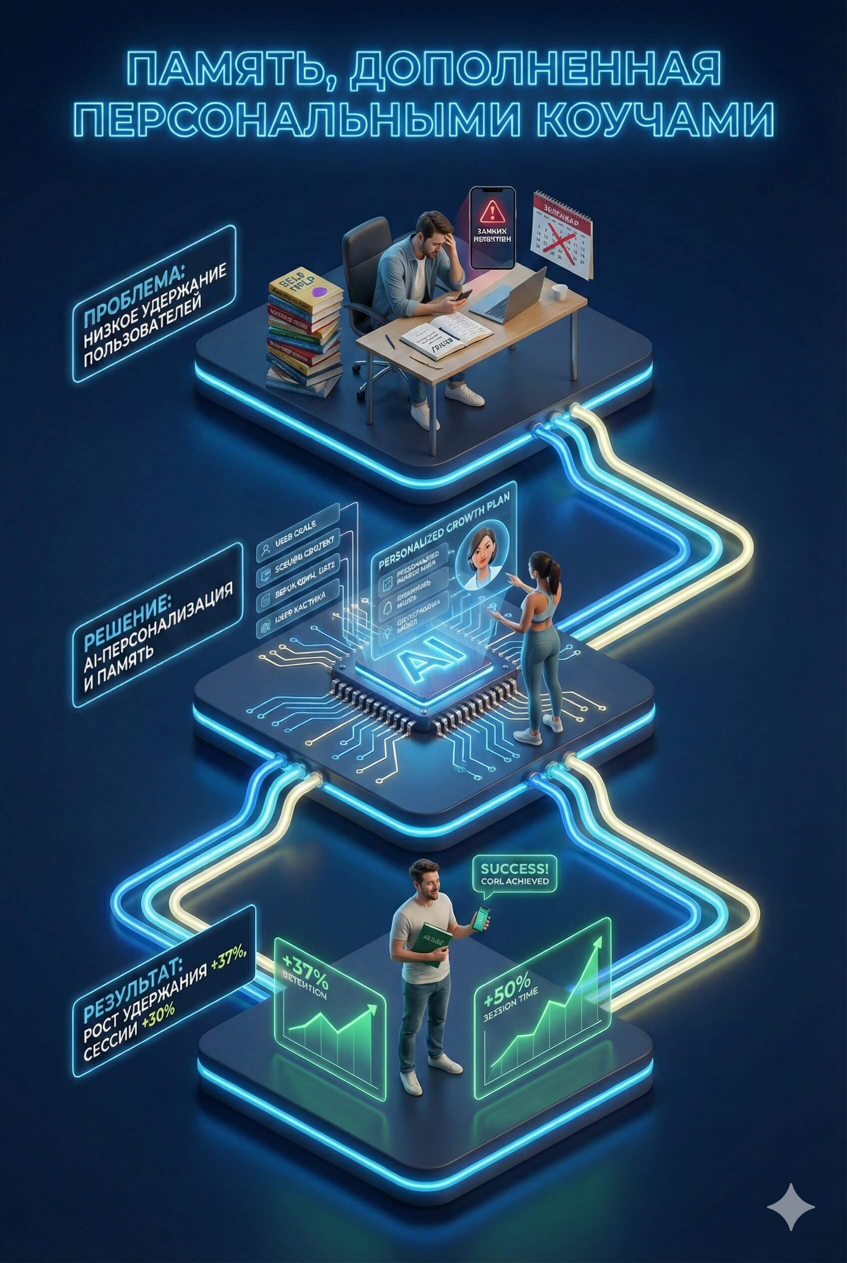 Интеграция AI с долгосрочной памятью и контекстной персонализацией в платформы цифрового коучинга