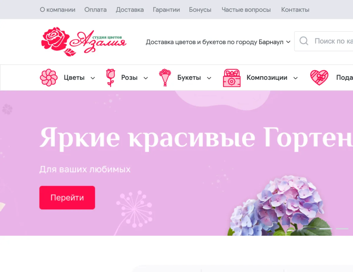 Поддержка интернет-магазина цветов «Азалия»: 283 задачи и 544 часа за 2,5 года